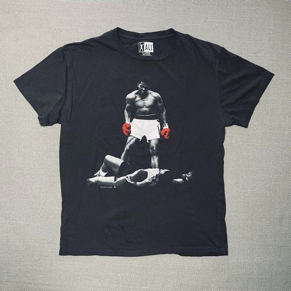 Muhammad Ali T-Shirt Black Vintage Style Boxing Knockout Graphic Size XL